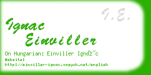 ignac einviller business card